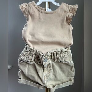 GAP Khaki Tank and Denim Shorts